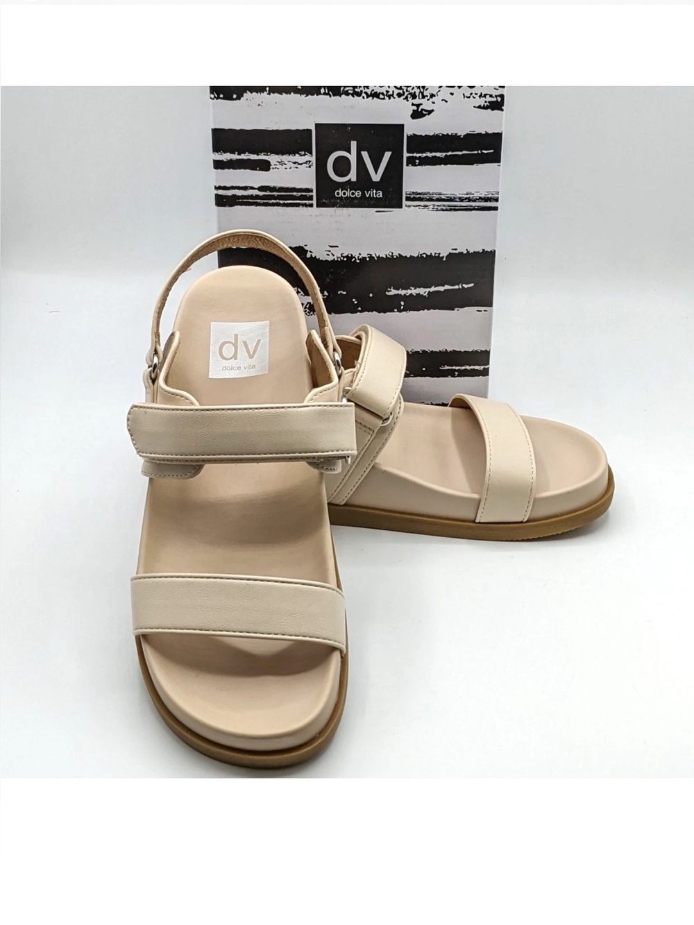 DV by Dolce Vita Women's Argyle Strap Sandals Off White